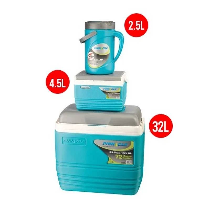 [PIC4GO-Bleu] PINNACLE Pack de 3 Glacières isolé Portable - BPA Free - 32L/4.5L/2.5L (Bleu)