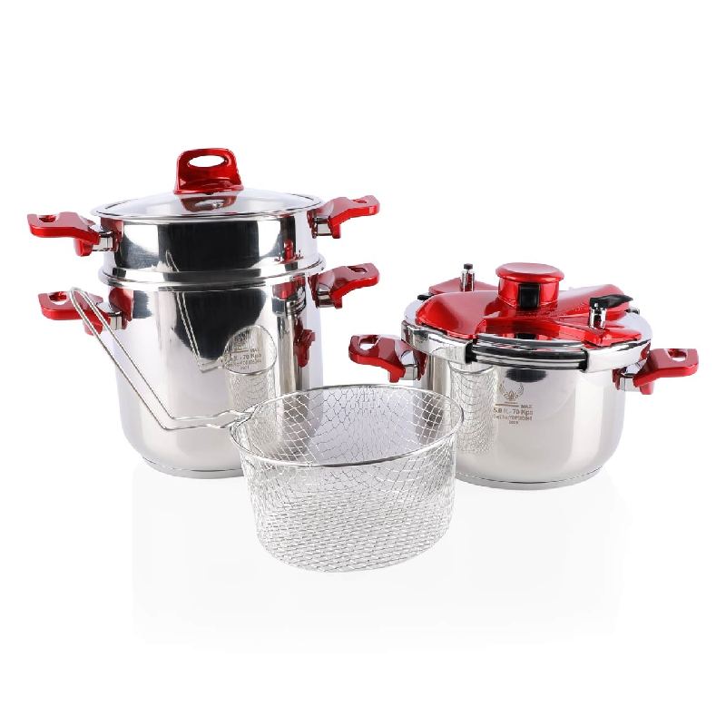 Ensemble Cocotte-couscoussiére 5+7L- Couvercle 2 fonctions - Inox18/10