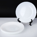 Lot De 6 Assiettes Plates Blanc LUMINARC FESTON 25 CM