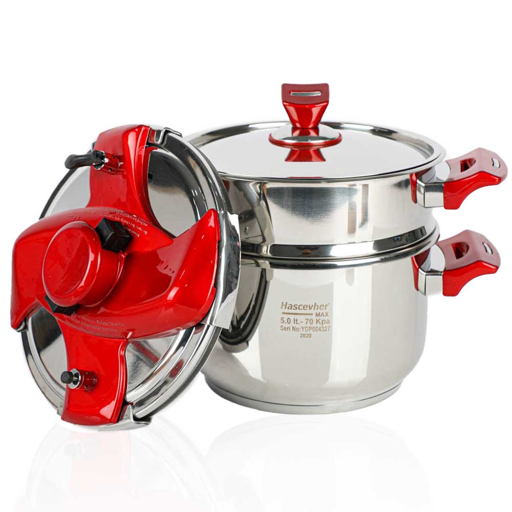 Cocotte Et Couscoussier Inox Hascevher 2en1 5L