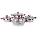 Hascevher Ensemble De Batterie De Cuisine BUSE 8 Pièces Inox 18/10