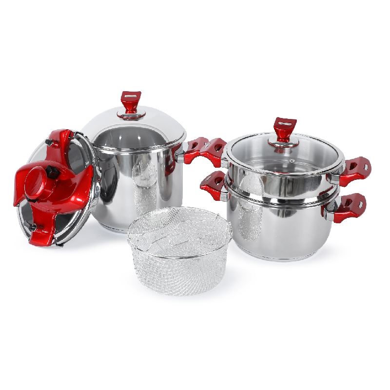 Ensemble De Batterie De Cuisine Hascevher 8 Pièces 5+7L Inox 18/10 Galaxy Practica