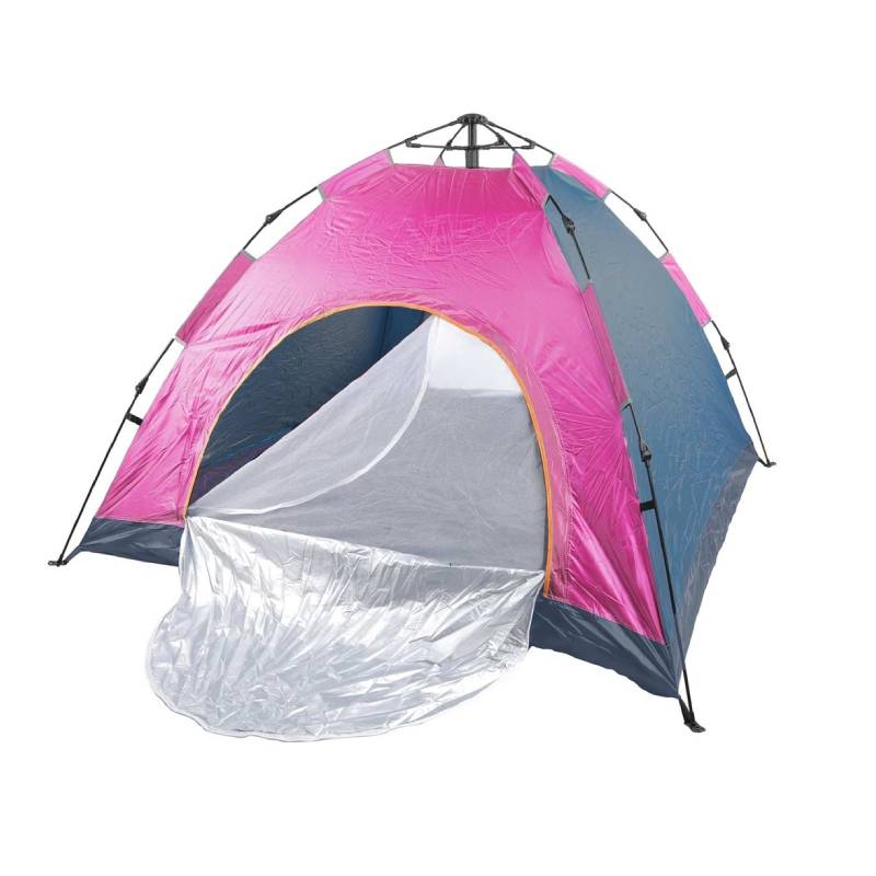 [TM2876-8GO-BMR] Tente Automatique Plage Et Camping Multicolore-4 Places (bleu marine - rose)