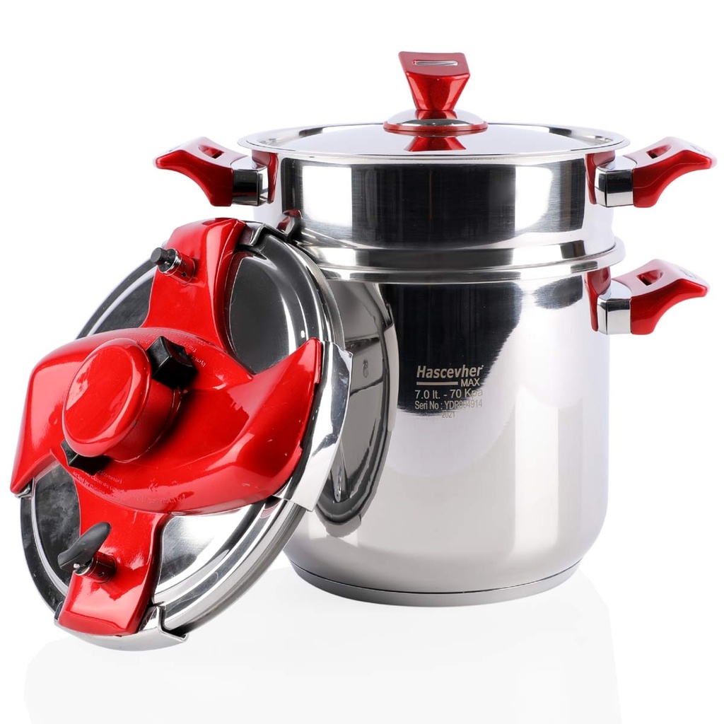 Cocotte Couscoussier 2en1 Inox 7 Litres -HASCEVHER