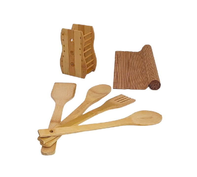 Ensemble de ustensiles de cuisine 6 pièces en bois Bambou