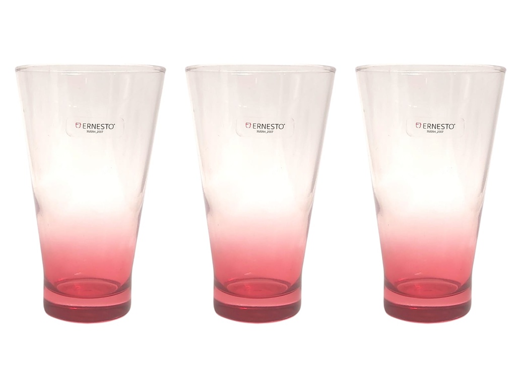 [E3VMGO-Rouge] Set 3 pièces de verres ERNESTO MADURA 36 Cl- avec Base colorée (Rouge)