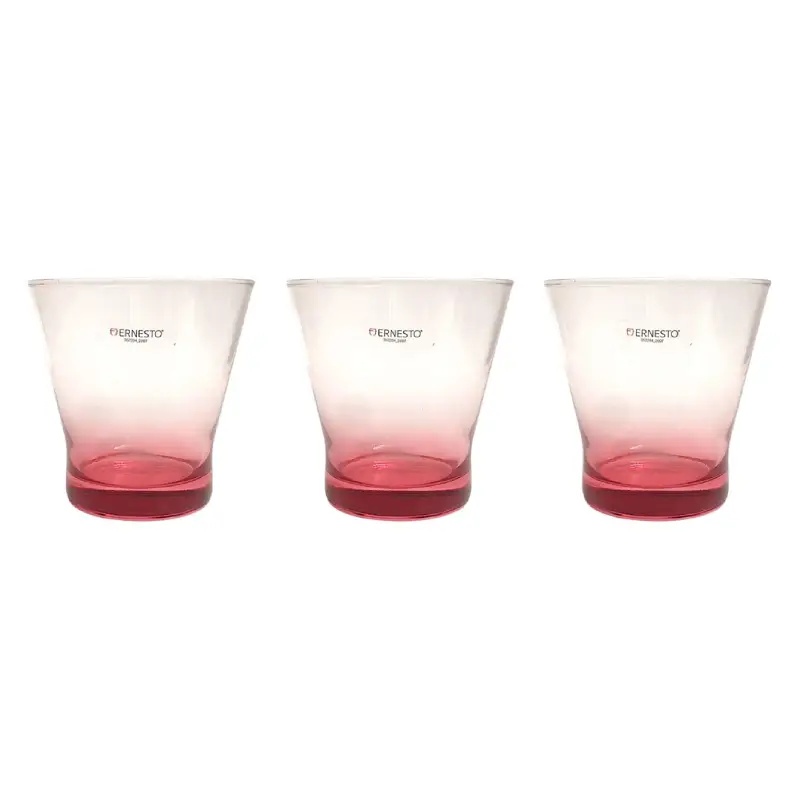 [E3PM-Rouge] Set 3 Pièces de Verres ERNESTO MADURA 34 Cl- avec Base colorée (Rouge)