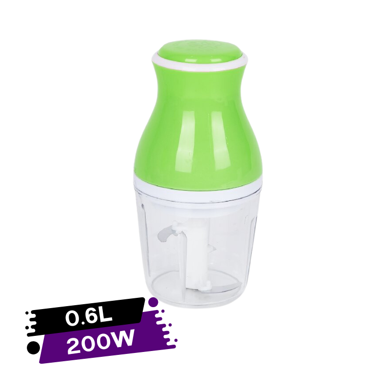 Hachoir Électrique à 3 lames Multifonctions 200 w avec Bol en plastique en Vert