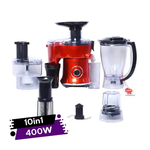 Robot Juicer et Blender Florence 10in1 Multifonction Rouge