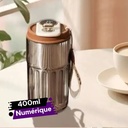 Tasse à Café Numérique avec Affichage de la Température LED, en Acier Inoxydable Argentée