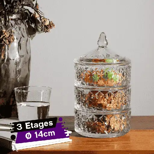 Bonbonnière 3 Etages Candy Galaxy Glass