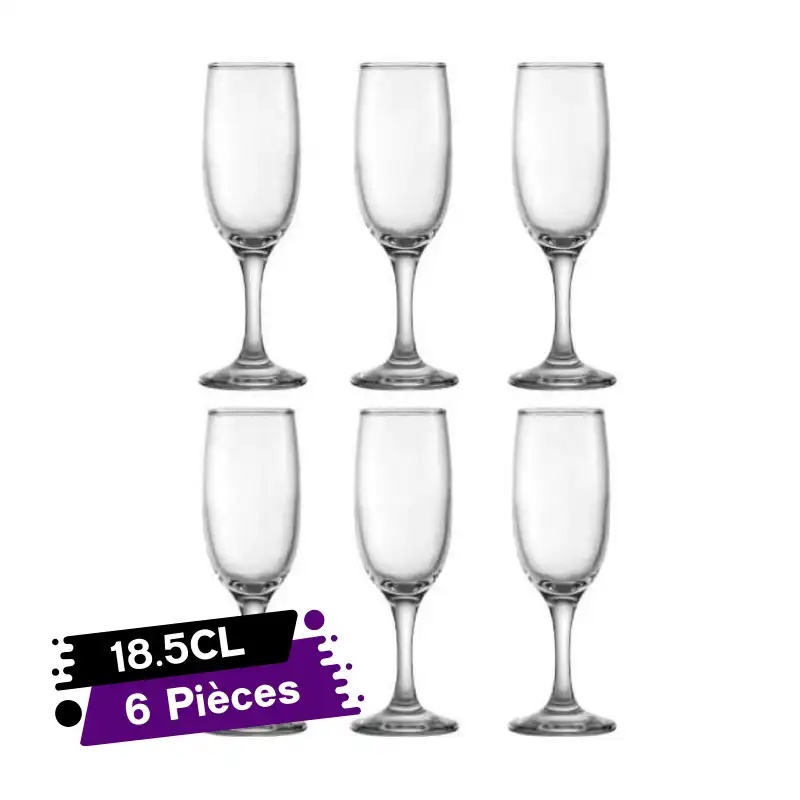 Set de 6 Coupes en Verre UNI-GLASS KOUROS 18.5 cl