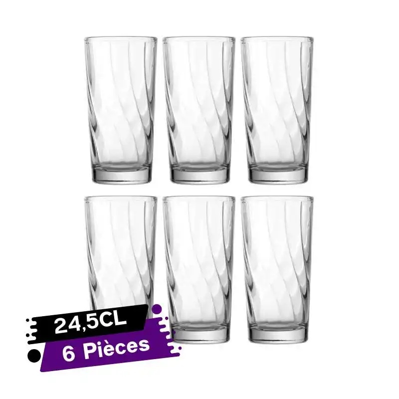 Set de 6 Coupes en Verre UNI-GLASS KYKNOS 24.5 cl