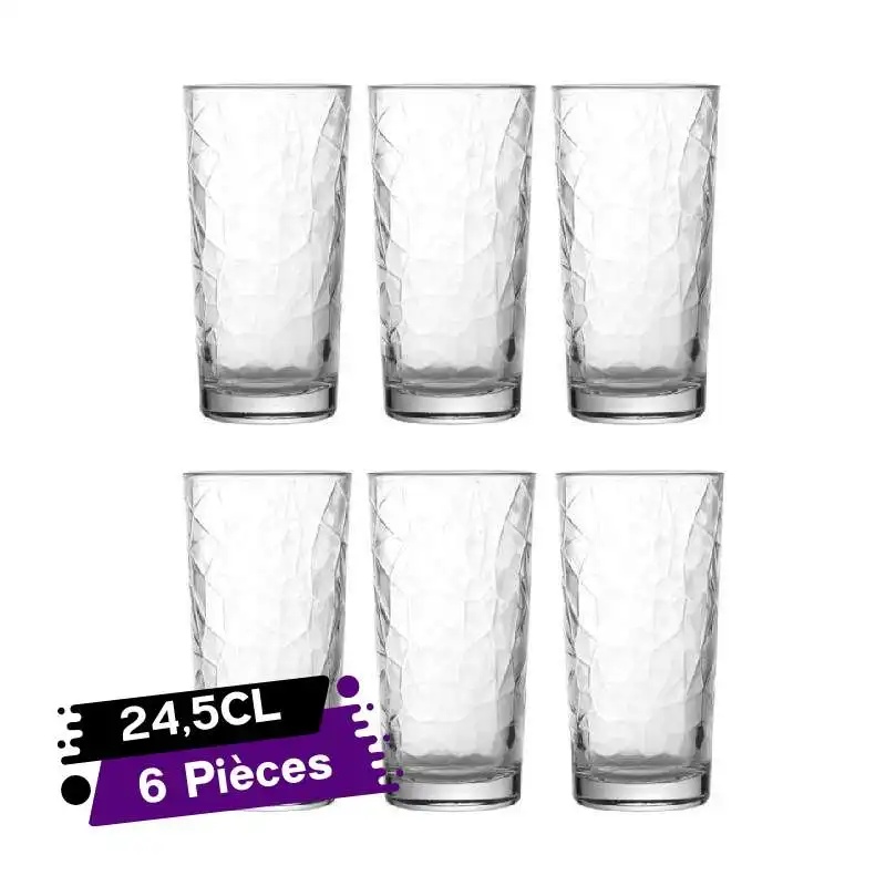 Set de 6 Coupes en Verre UNI-GLASS Diamond 24.5 CL