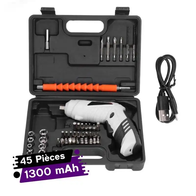 Tournevis électrique sans fil 45 Pièces TUOYE TOOLS