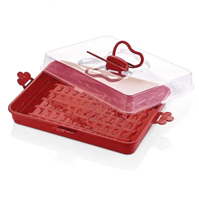 [QGR-GO-Rouge] Grand Récipient à Gâteau Rectangulaire QLÚX IDEAS (Rouge)