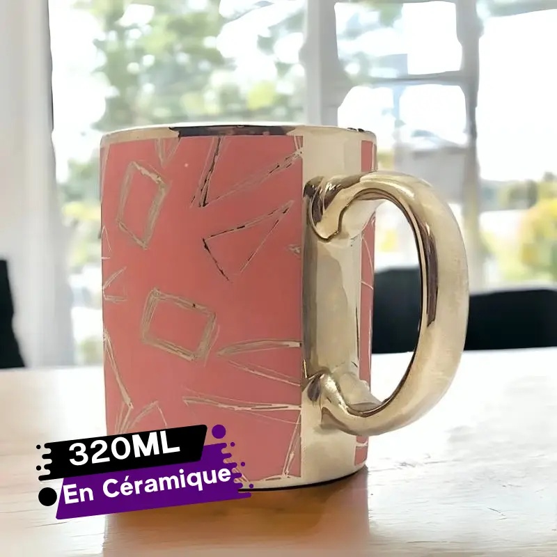 Tasse à Café en Céramique 320ml-Rose