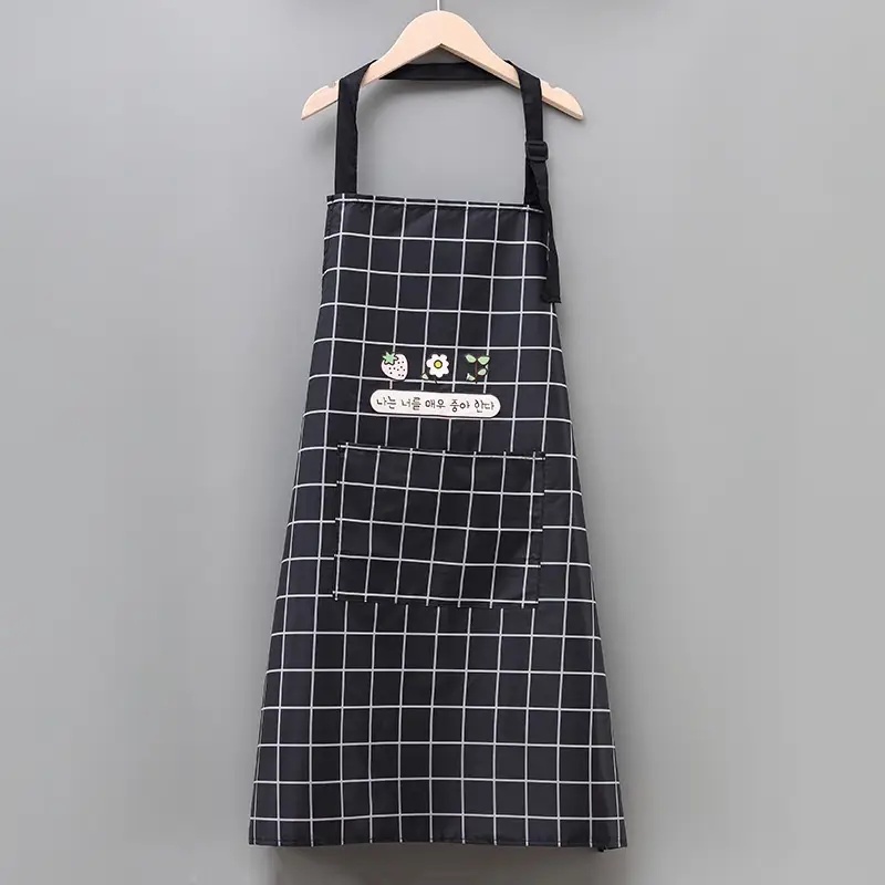 Tablier de Cuisine Imperméable avec Poches pour femme-Noir