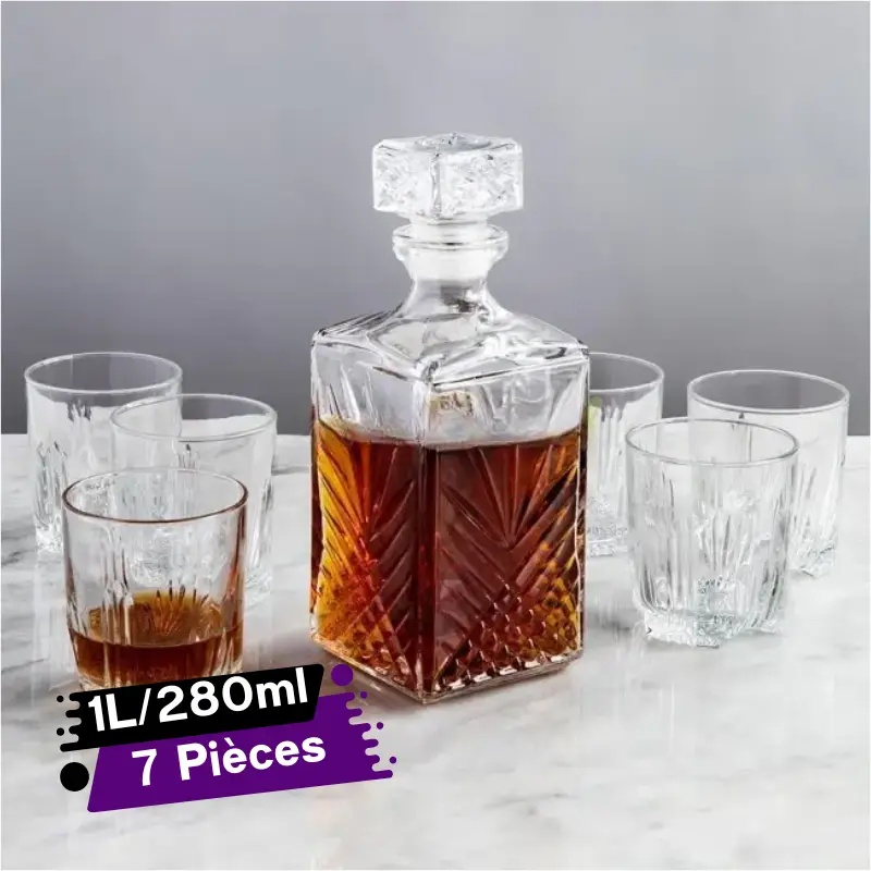 Bormioli Rocco Selecta Whisky Ensemble de 7 Pièces en Verre