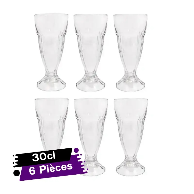 AZUR GLASS Coffret De 6 Gobelet A Milkshake RIVIERA 30 cl