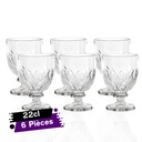 Coffret de 6 Coupes  Azur Glass  LEONA en verre 22 cl