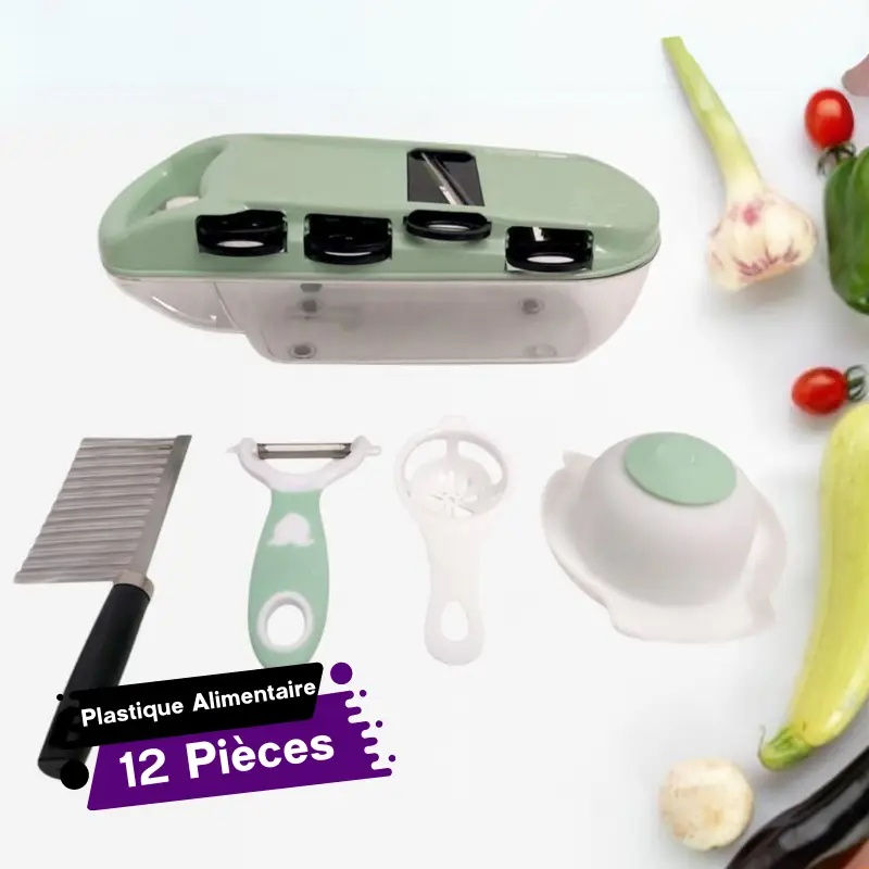 Mandoline Végétale Slicer 12 Pièces-Vert