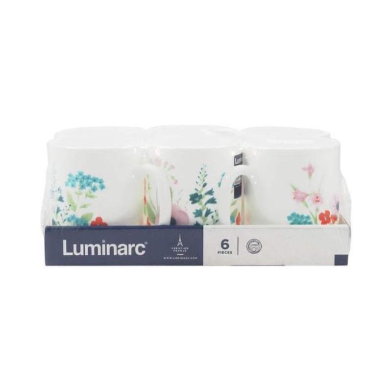 LUMINARC Coffret de 6 Mug Design ESSENCE 32 cl Rose Pompon