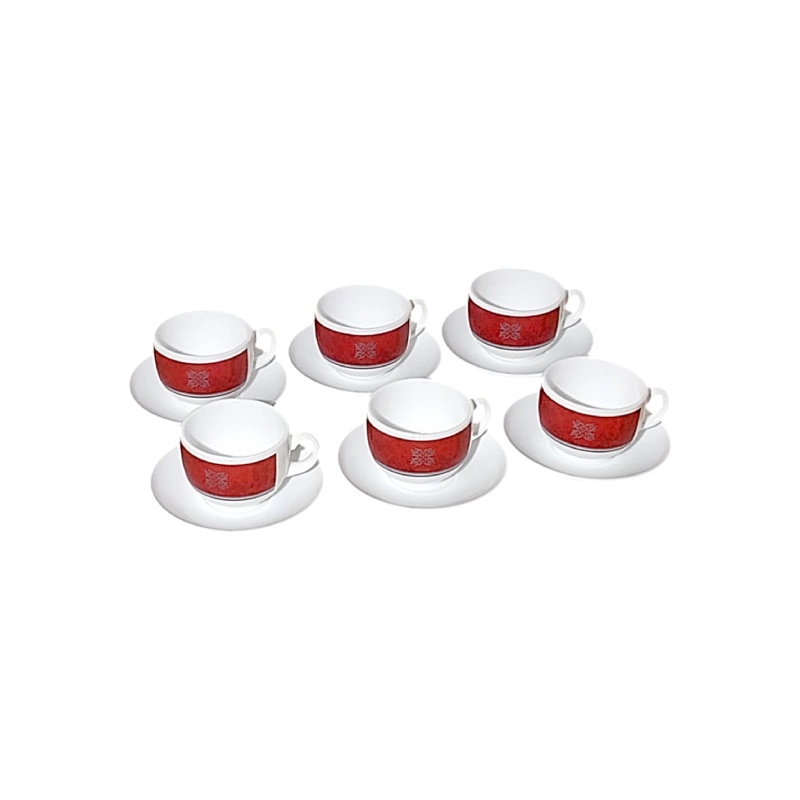 Luminarc Coffret De 6 Verres à Café Tasse et Sous Tasses – RUBIS 9 CL