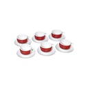 Luminarc Coffret De 6 Verres à Café Tasse et Sous Tasses – RUBIS 9 CL