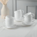 Luminarc Coffret De 6 Verres à Café Tasse et Sous Tasses Essence Blanc 9 CL