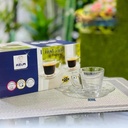 Service à café 12 pcs Azur Glass tasse et sou tasse -80ml - L'instant Express