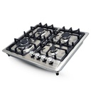 Plaque de Cuisson à Gaz 4 Feux Inox Métal Fonte FLORENCE FH-402SC
