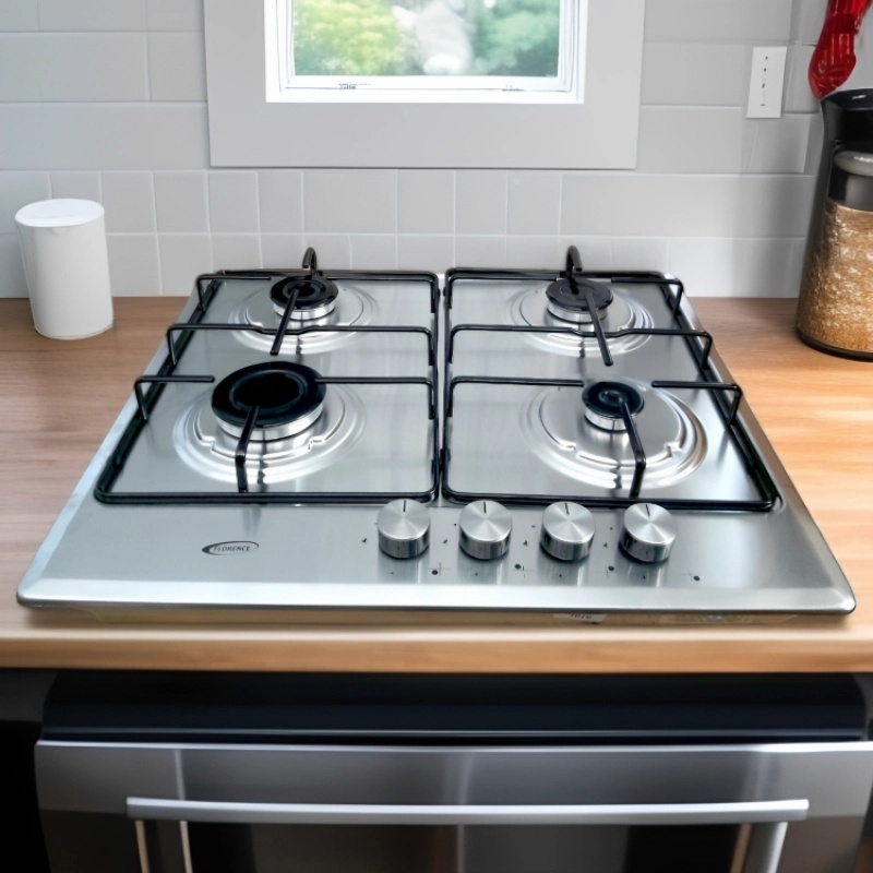 Plaque De Cuisson Florence 4 Feux À Gaz 52 x 59 cm -Inox