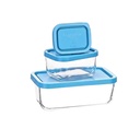 Lot de 3 Boites de Conservation Rectangulaires en Verre Bormioli Rocco – Série Frigoverre