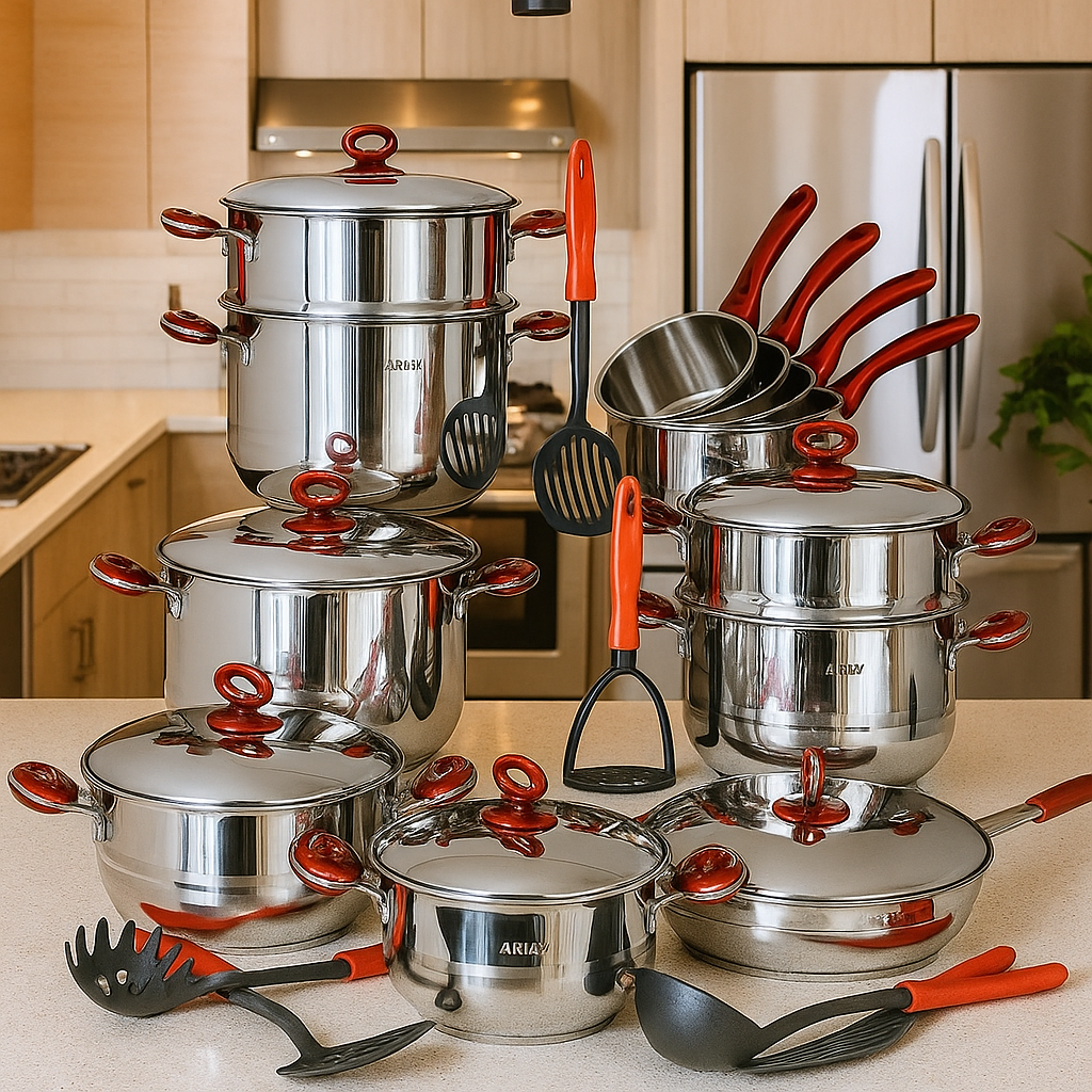 Ensemble De Batterie De Cuisine Inox 25 Pièces ARIAN  18/10