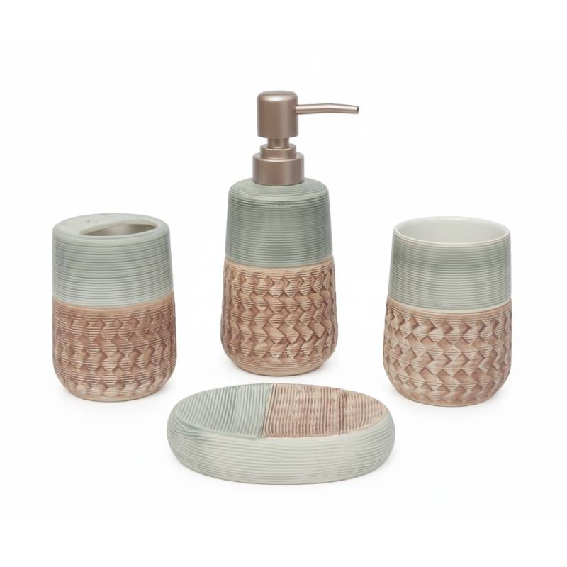 Ensemble de 4 accessoires de salle de bain en céramique GOLDEN HOUSE