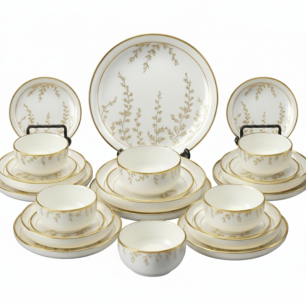 Service à Table en Porcelaine 24 Pièces Golden House