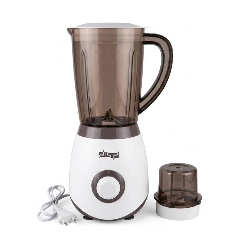 Mixeur blender électrique DSP avec moulin à café/épices inclus -350W-1,5L-Marron