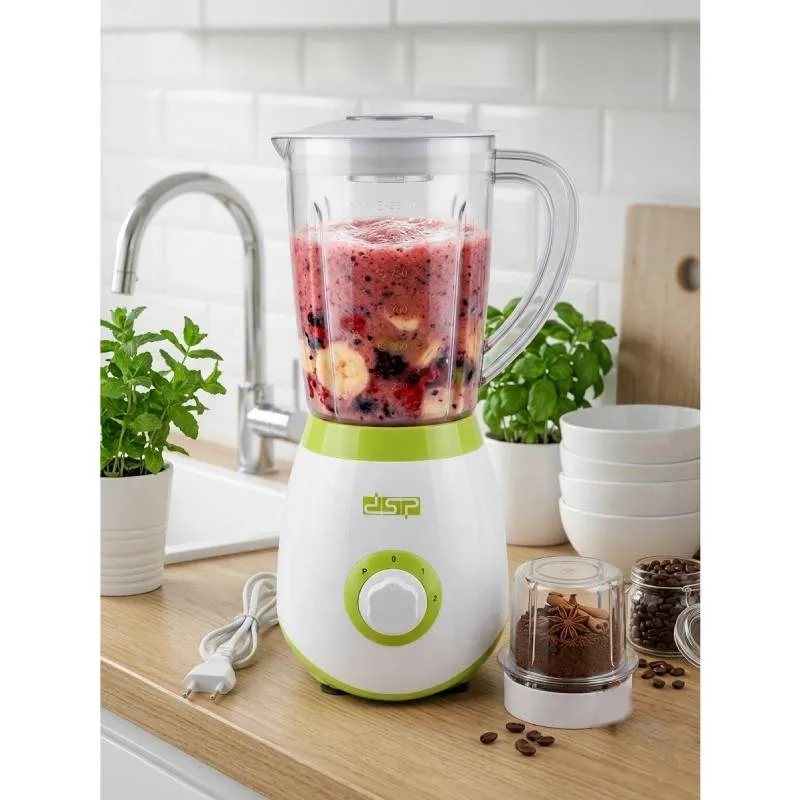 [KJ2002-GO-Vert pistache] blender électrique DSP avec moulin à café/épices inclus -350W-1,5L-Vert pistache