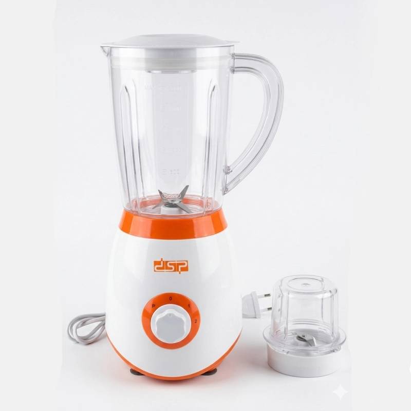 [KJ2002-GO-Orangé] blender électrique DSP avec moulin à café/épices inclus -350W-1,5L-Orangé