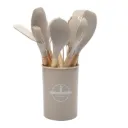Set d'ustensiles de cuisine 12 pièces en silicone- Gris