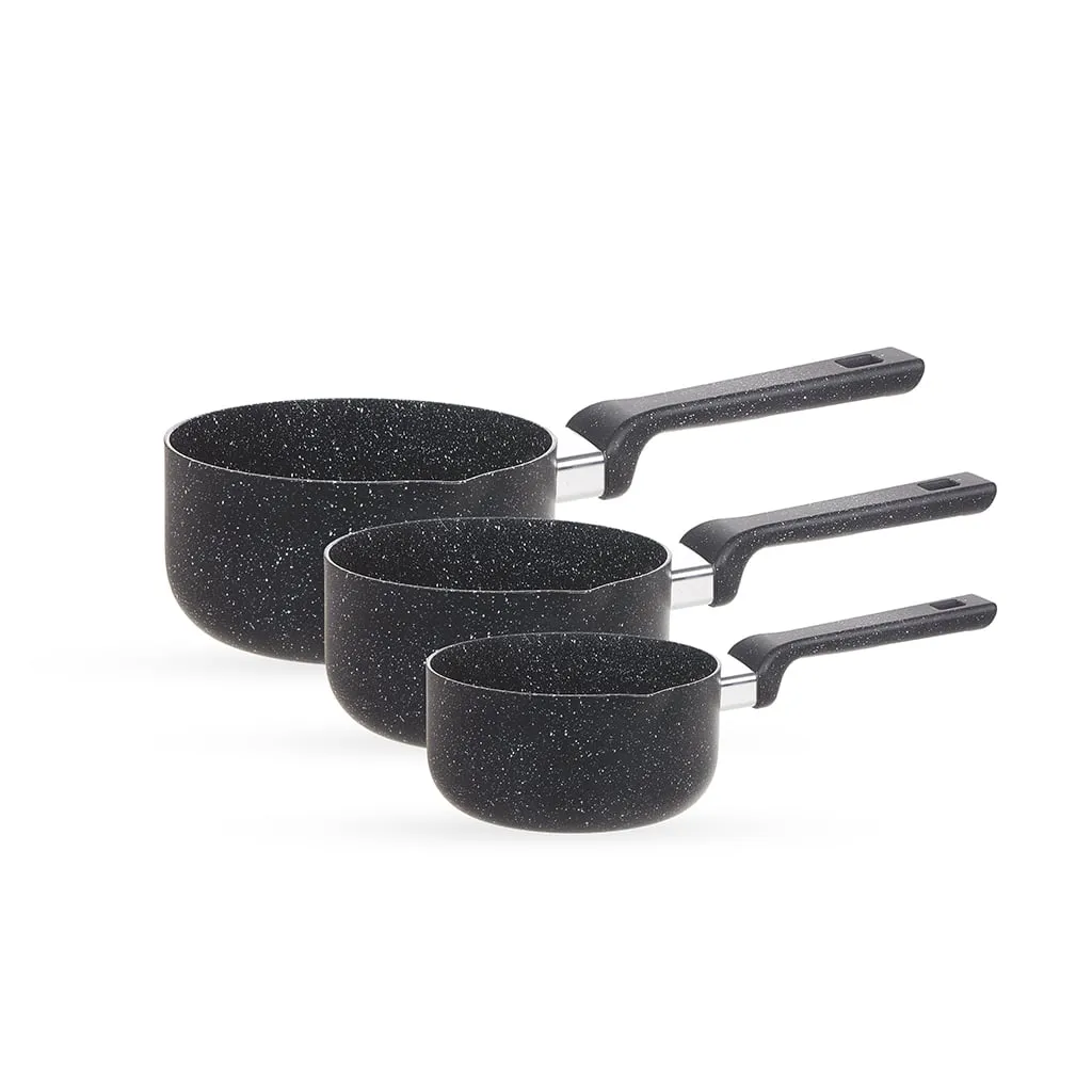 set de 3 casseroles en granit Baroly-Noir