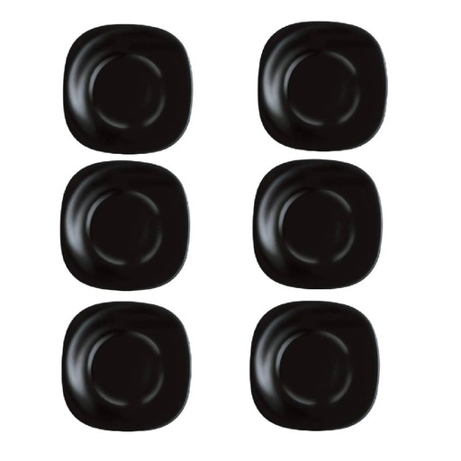 [L9816-GO] Lot de 6 Assiettes À Dessert Noir LUMINARC CARINE 19 Cm