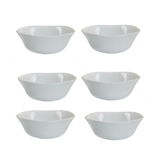 [498920M9331-GO] Lot de 6 Coupelles Multiusage BORMIOLI ROCCO PARMA 15 cm Blanc