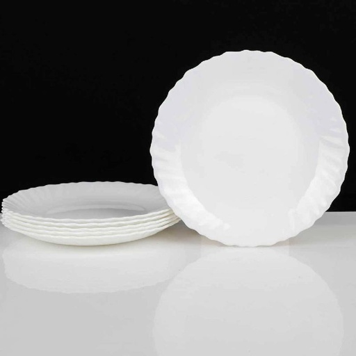 [H4997-GO] Lot De 6 Assiettes À Dessert LUMINARC FESTON Blanc 19 Cm