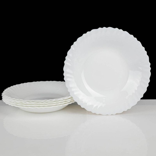 [H4991-GO] Lot de 6 Assiettes LUMINARC FESTON Creuses Blanc 23 cm