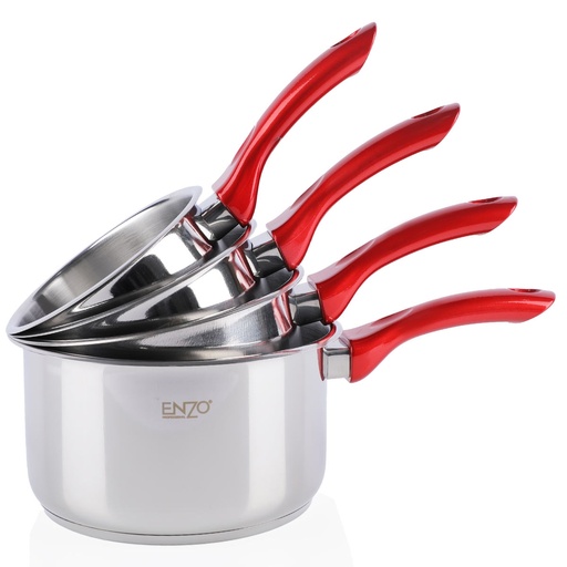 [ENZO4P-GO] Série De 4 Casseroles ENZO - Inox 18/10