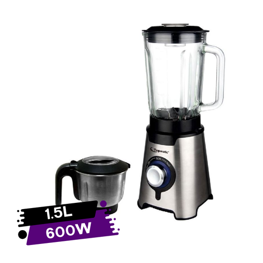 [SME600-3GO] Blender 2 en 1 Topmatic  - Couleur Acier