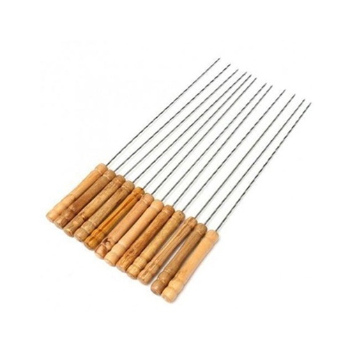 [BR4218-3GO] Brochettes de Barbecue BBQ inox - 12 Pièces