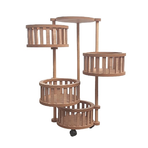 [ERBR-GO] Étagère de Rangement en Bois Forme Ronde